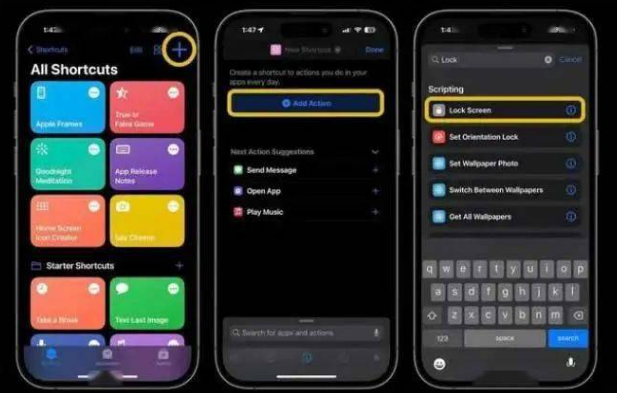 宝兴苹果14锁屏维修店分享iPhone14升级iOS16.4后如何创建锁屏快捷方式 